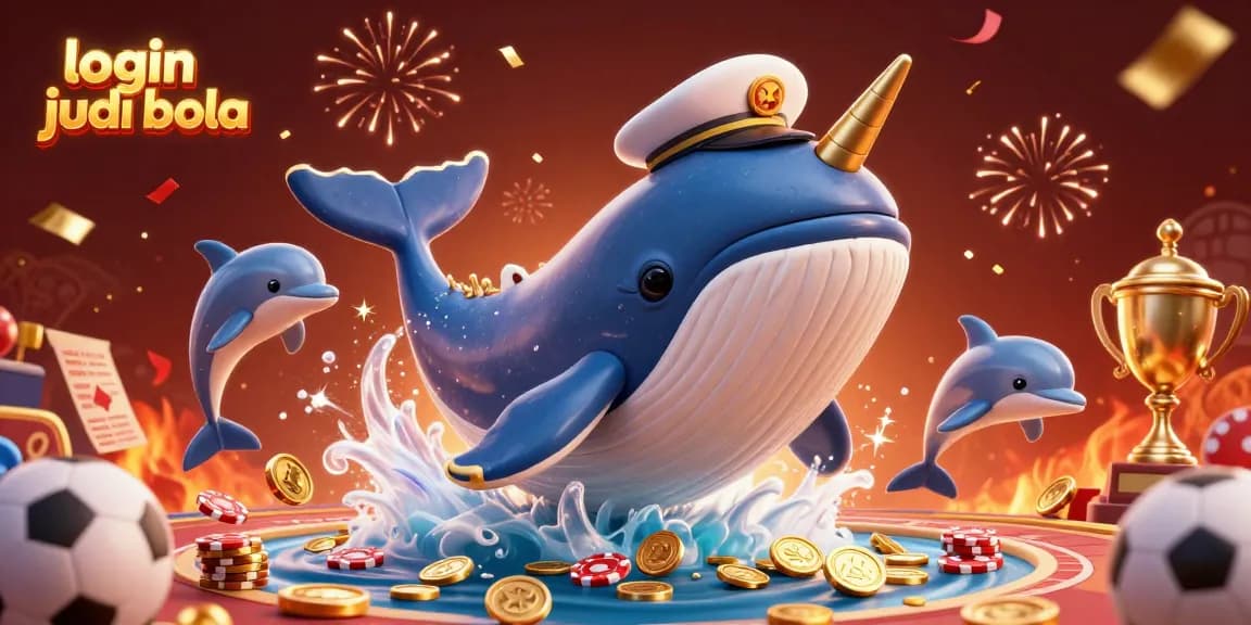 Experience exciting sports betting with login judi bola, showcased through vibrant 3D casino illustration.