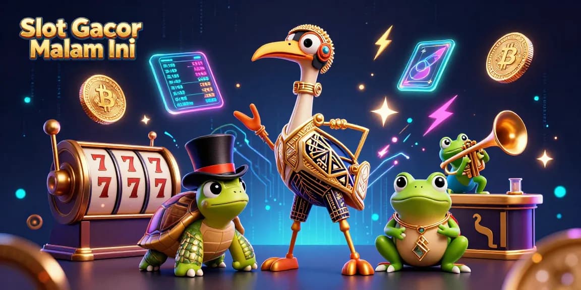 Unlock winning opportunities with Slot Gacor Malam Ini slot machines featuring vibrant characters in a digital casino.