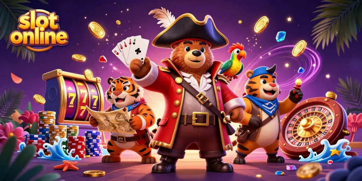 Experience thrilling slot online adventures with a bear captain and tiger playing for jackpots.