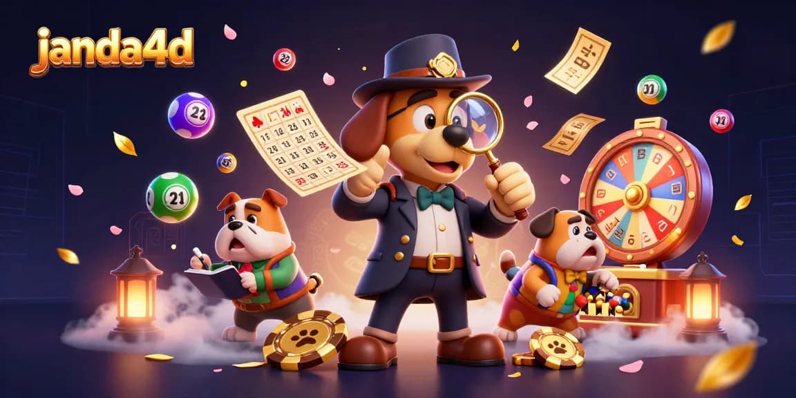 Janda4d merayakan permainan lotere dengan karakter detektif 3D dan elemen permainan yang menawan.