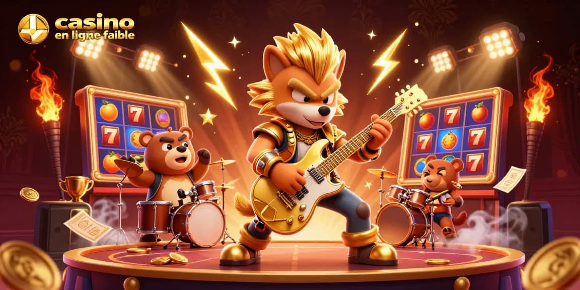 Découvrez les meilleurs jeux sur un casino en ligne fiable avec un loup rock star et des éléments de machine à sous.