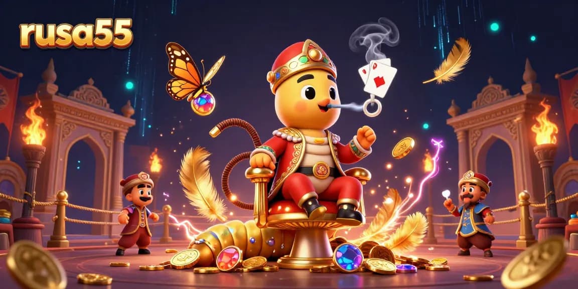 Win big with rusa55 as a vibrant caterpillar meets a magical casino world filled with thrills and excitement.