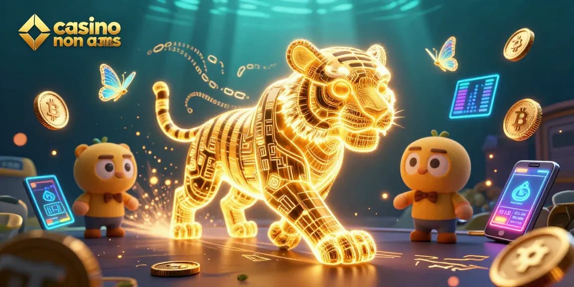 Gioca in un casino non AAMS con il tigre dorato e ologrammi nel paesaggio digitale.