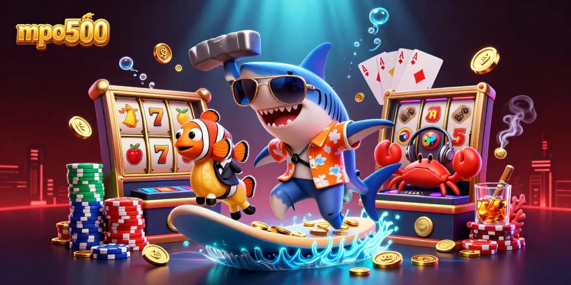 Experience thrilling gaming action at mpo500 with vibrant characters and elements from the exciting casino world.