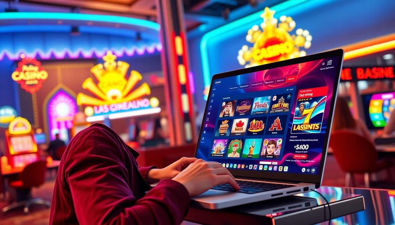 Engaging digital scene of an Online casino Uk with vibrant graphics and a joyful user experience.
