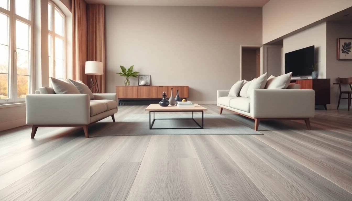 Transform your space with lvt flooring showcasing a modern living room design.
