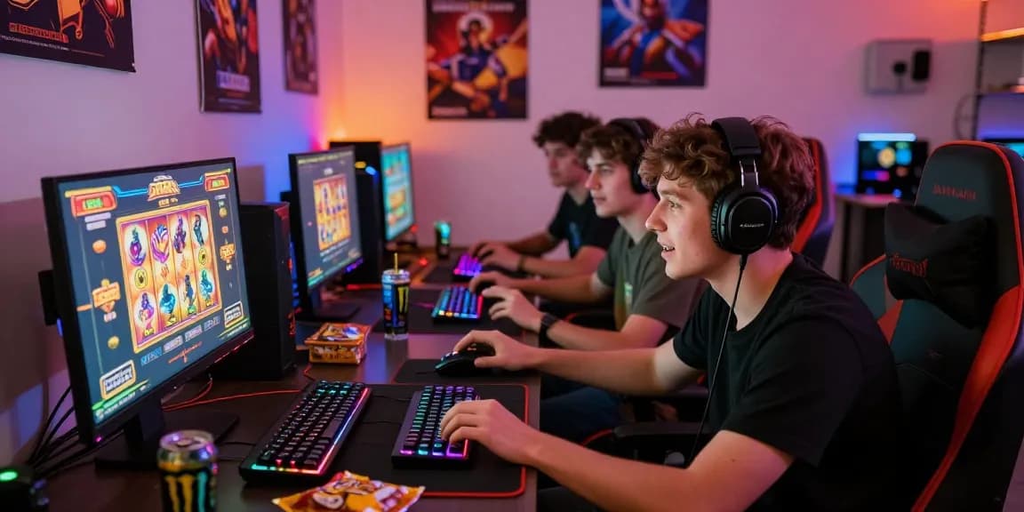 Intense slot dana gaming session with friends in an exciting online gaming atmosphere.