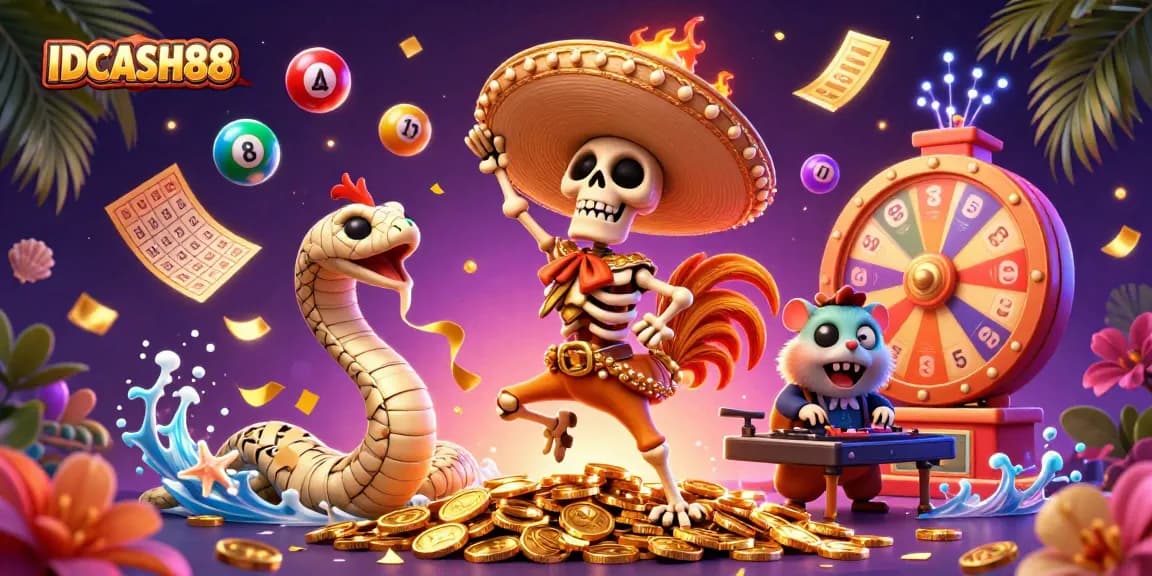 Join the excitement with IDCASH88, experiencing thrilling gaming elements and vibrant characters!