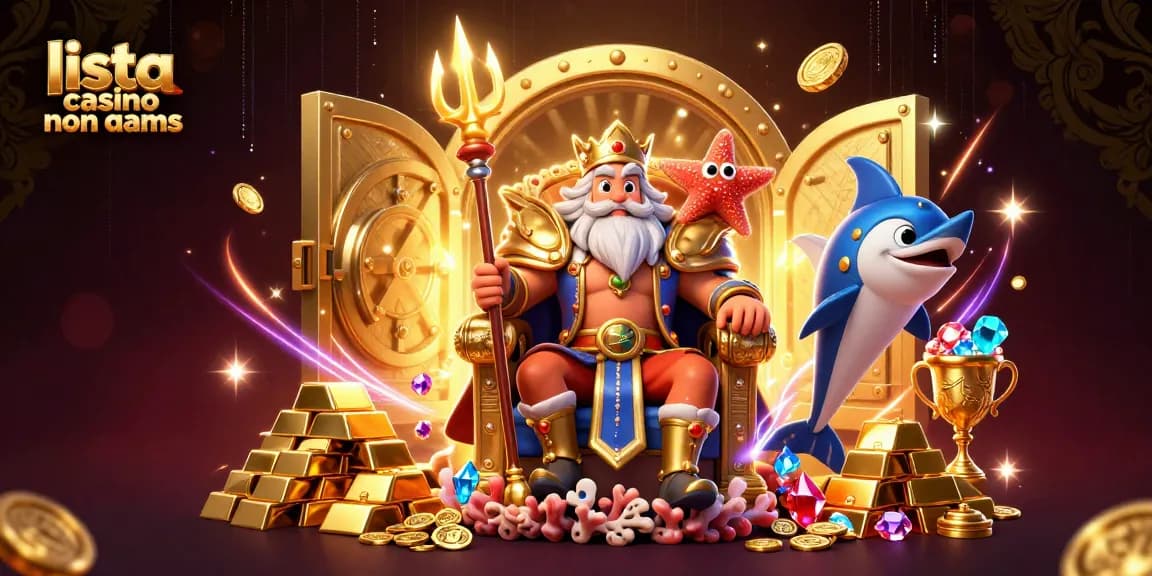 Gioca e vinci in lista casino non aams con Nettuno e tesori in una scena incantevole.