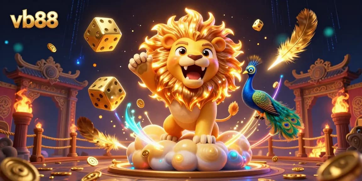 Engage in thrilling gaming with vb88's dynamic casino scene, featuring vibrant characters and elements.