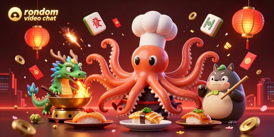 Engage in random video chat through dynamic scenes featuring lively characters and gambling elements.
