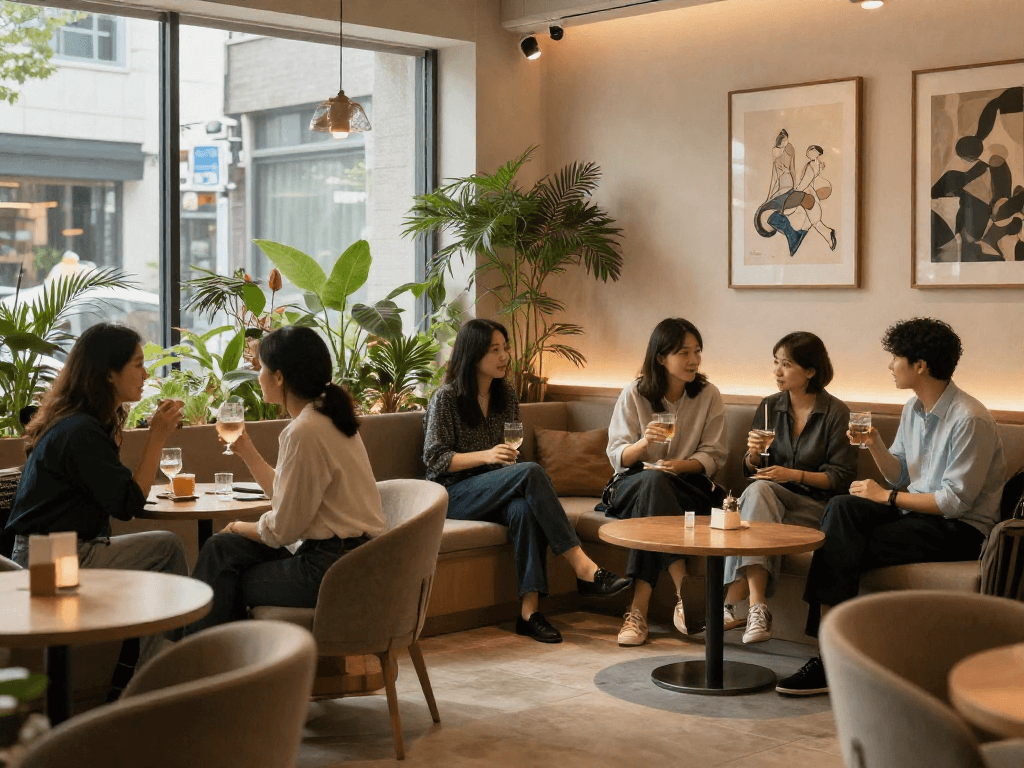 강남쩜오 어울리는 편안한 분위기의 사교 공간 모습