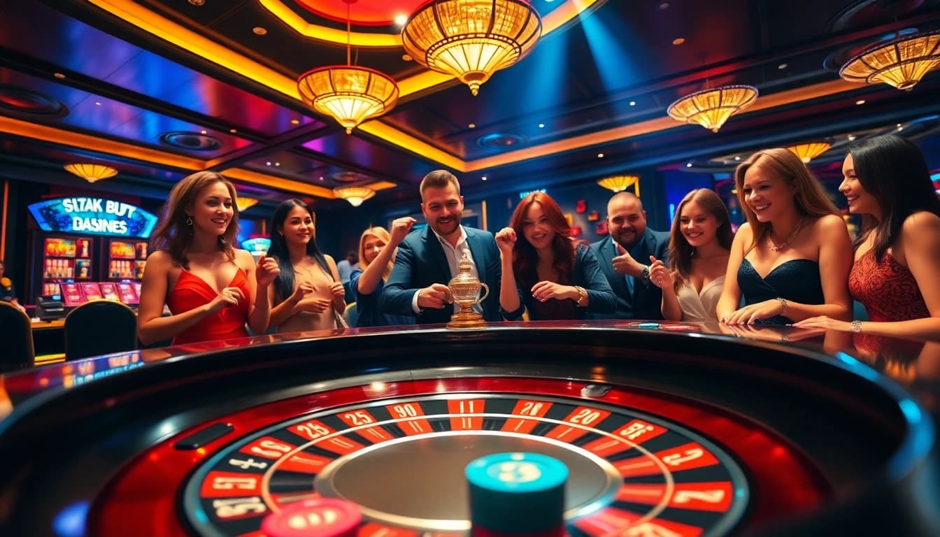 Engaging gameplay at a Non gamstop Casino Uk featuring vibrant roulette and enthusiastic players.