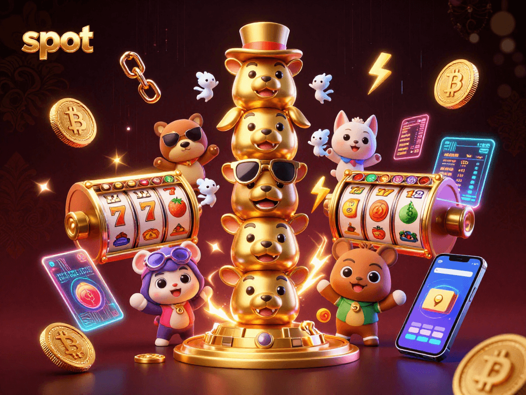 Spin the slot reels with vibrant characters and neon elements in this engaging casino illustration.