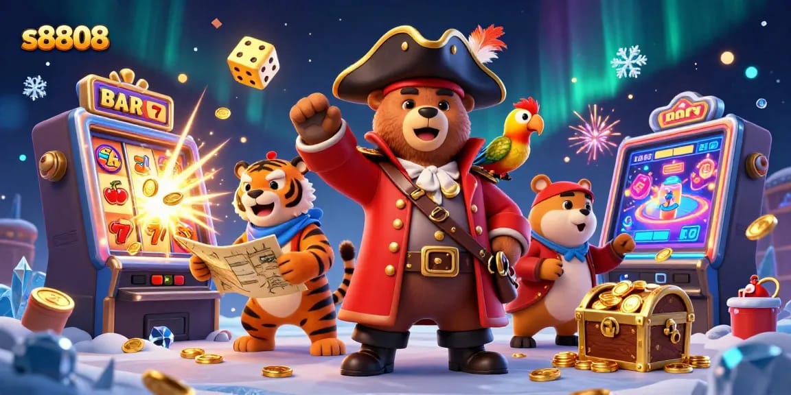 Catch the excitement at s8808 with vibrant slot machines and a dynamic pirate crew.