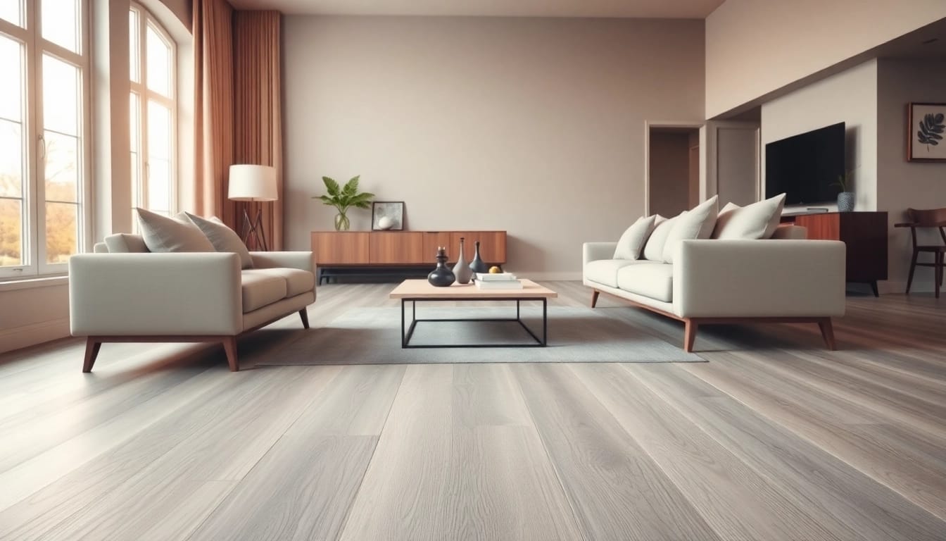 Transform your space with lvt flooring showcasing a modern living room design.
