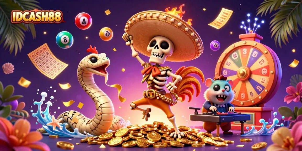 Join the excitement with IDCASH88, experiencing thrilling gaming elements and vibrant characters!