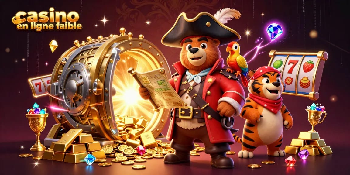 Vivez des jeux palpitants au casino en ligne fiable avec une scène 3D dynamique sur le thème des pirates pleine de trésors.