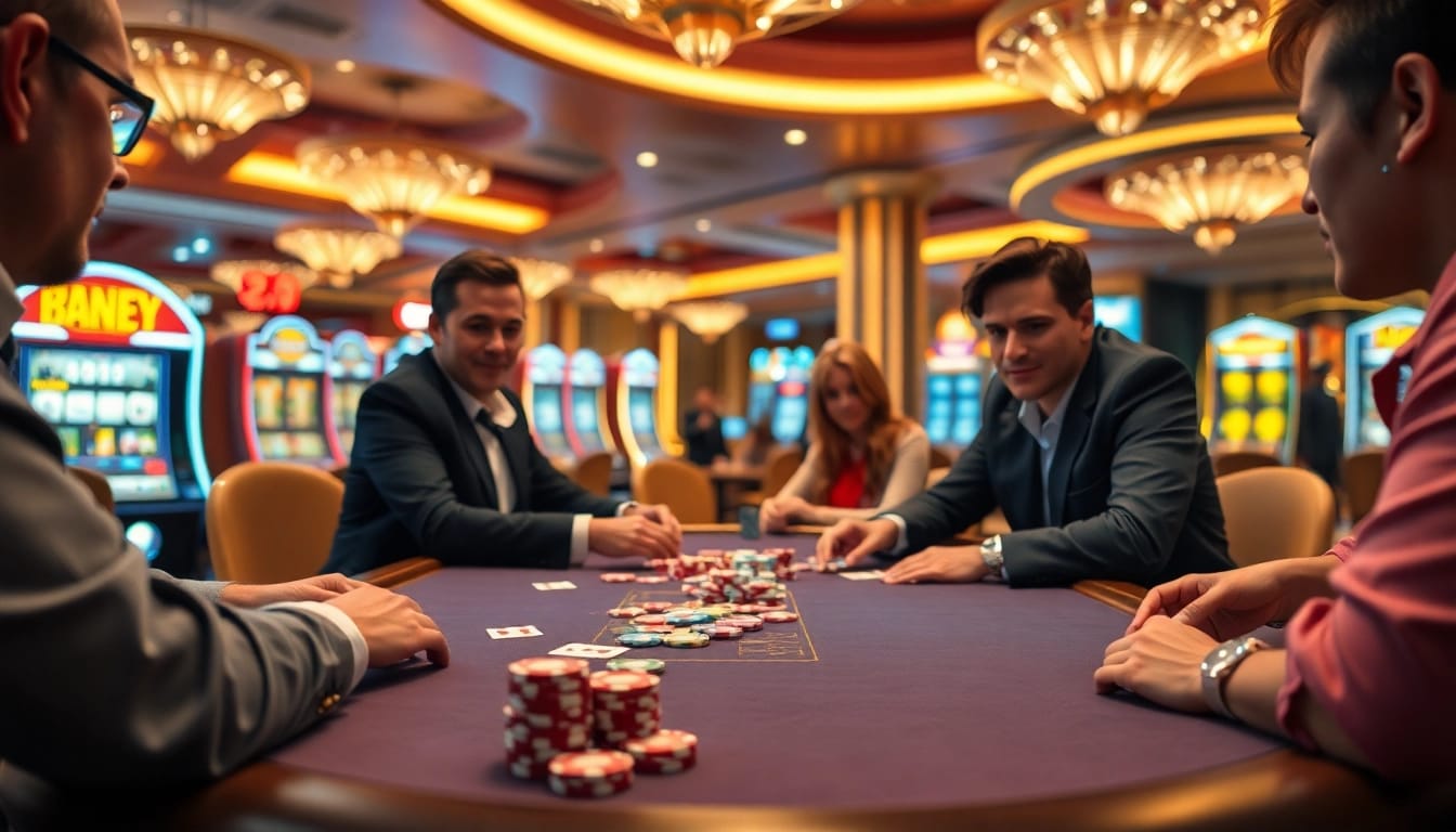 Engaging players at a poker table highlighting as38 daftar game excitement.