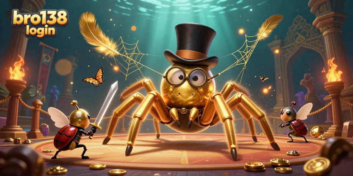 Discover the fun of bro138 login with a dramatic casino-themed digital illustration featuring epic characters.