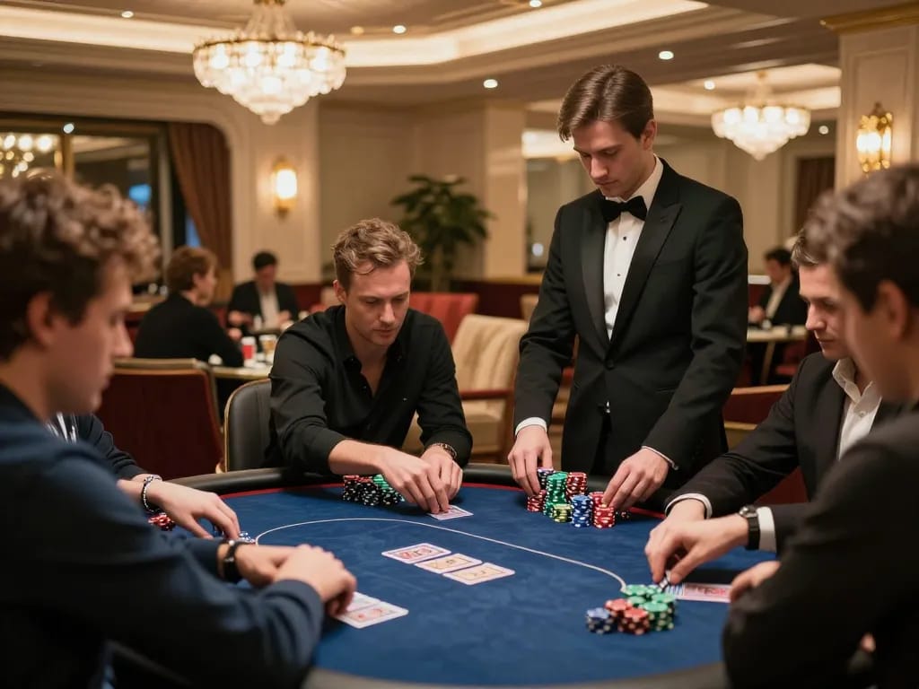 High-stakes poker scene showcasing 789win vip players engaged in intense gameplay