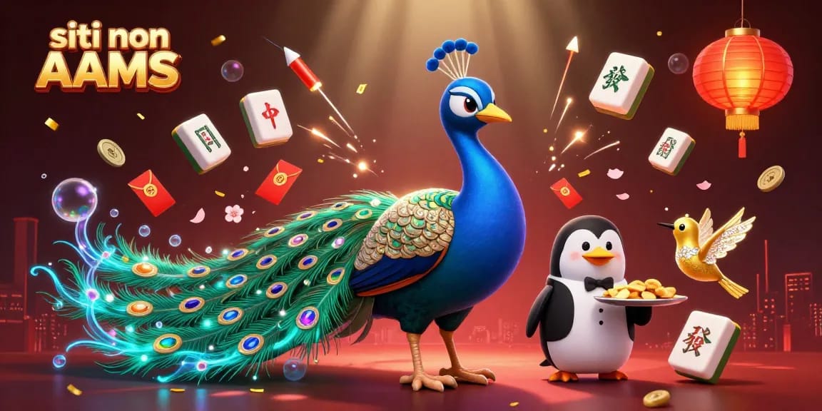 I siti non AAMS attirano con personaggi di gioco vibranti e elementi da casinò in una scena dinamica.
