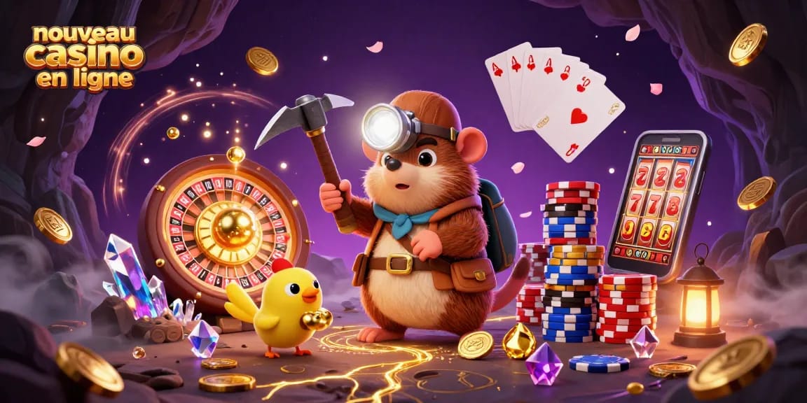 Découvrez un nouveau casino en ligne avec des trésors et des jeux palpitants dans une scène dynamique et colorée.
