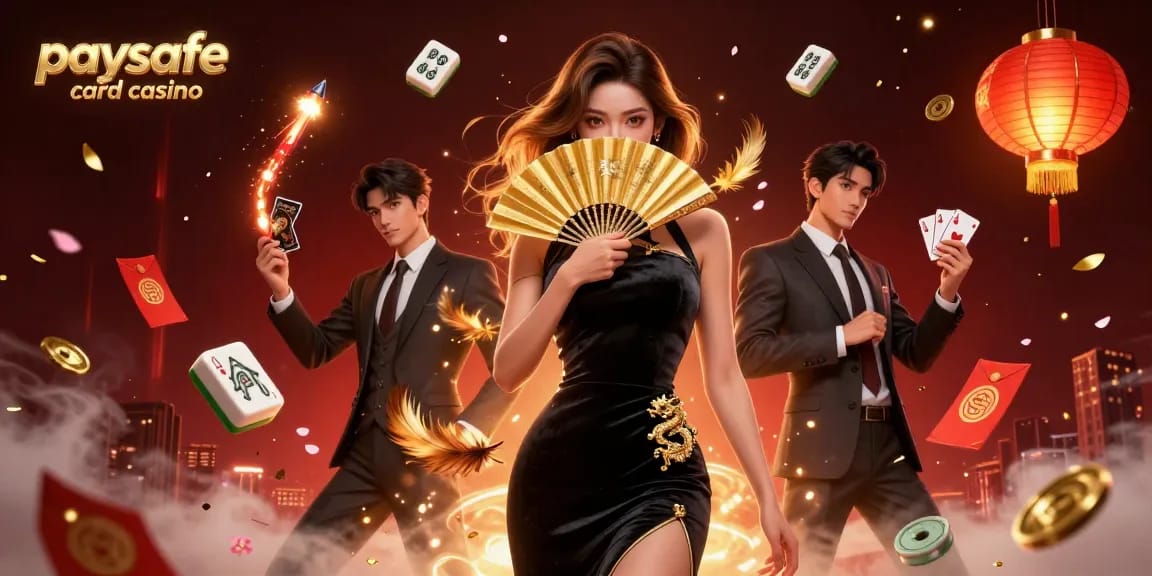 Erleben Sie die Aufregung von Paysafe Card Casinos mit einer atemberaubenden 3D-Illustration, die dynamische Charaktere und leuchtende Spielelemente zeigt.