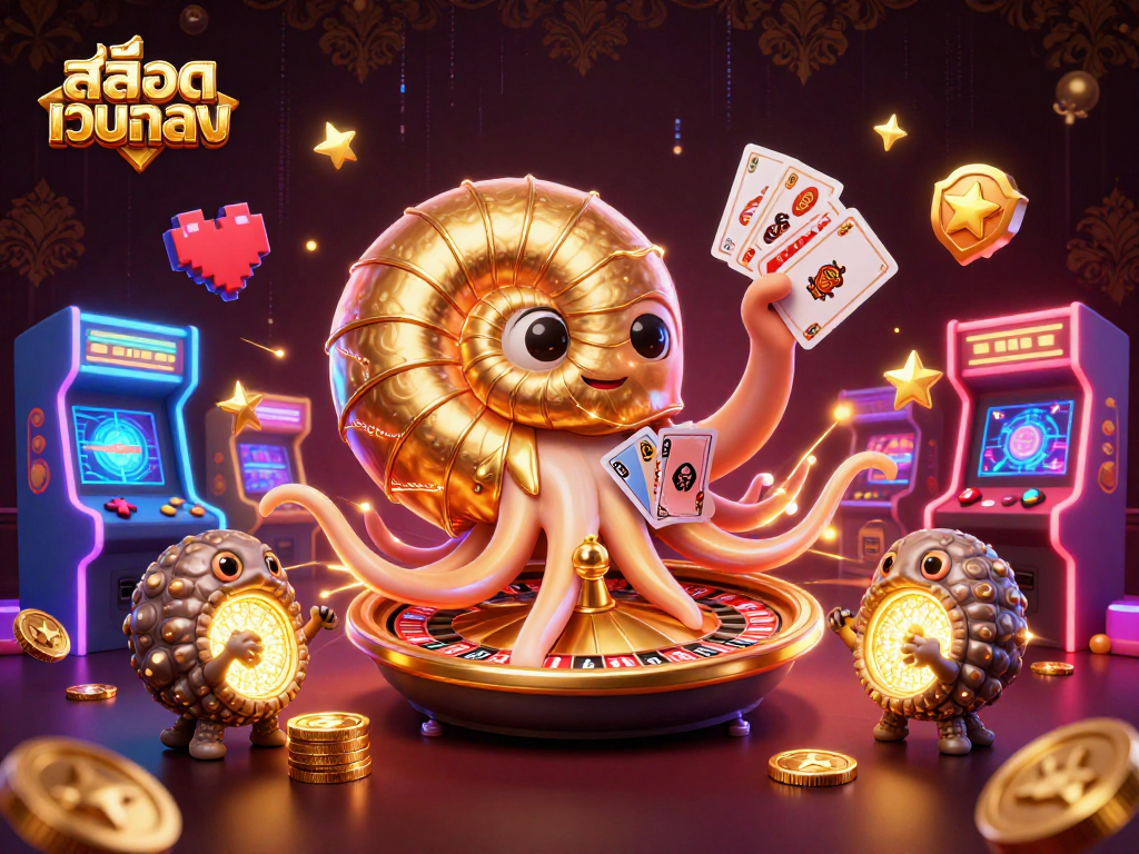 Engage in thrilling gameplay at สล็อตเว็บตรง with our vibrant 3D casino illustration showcasing dynamic game elements.