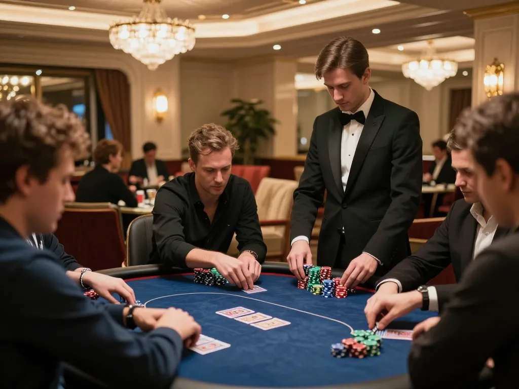 High-stakes poker scene showcasing 789win vip players engaged in intense gameplay