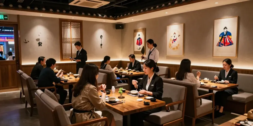 강남 타이밍의 고급스러운 분위기를 느낄 수 있는 전통적인 유흥 업소 인테리어