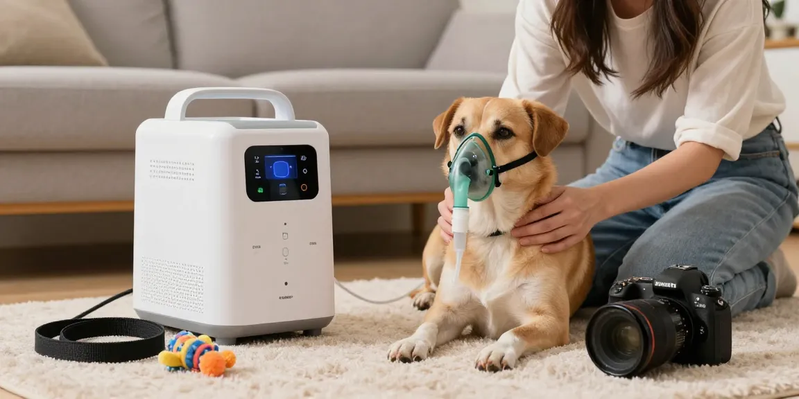 PetAir oxygen therapy machine enhancing pet health in cozy home environment