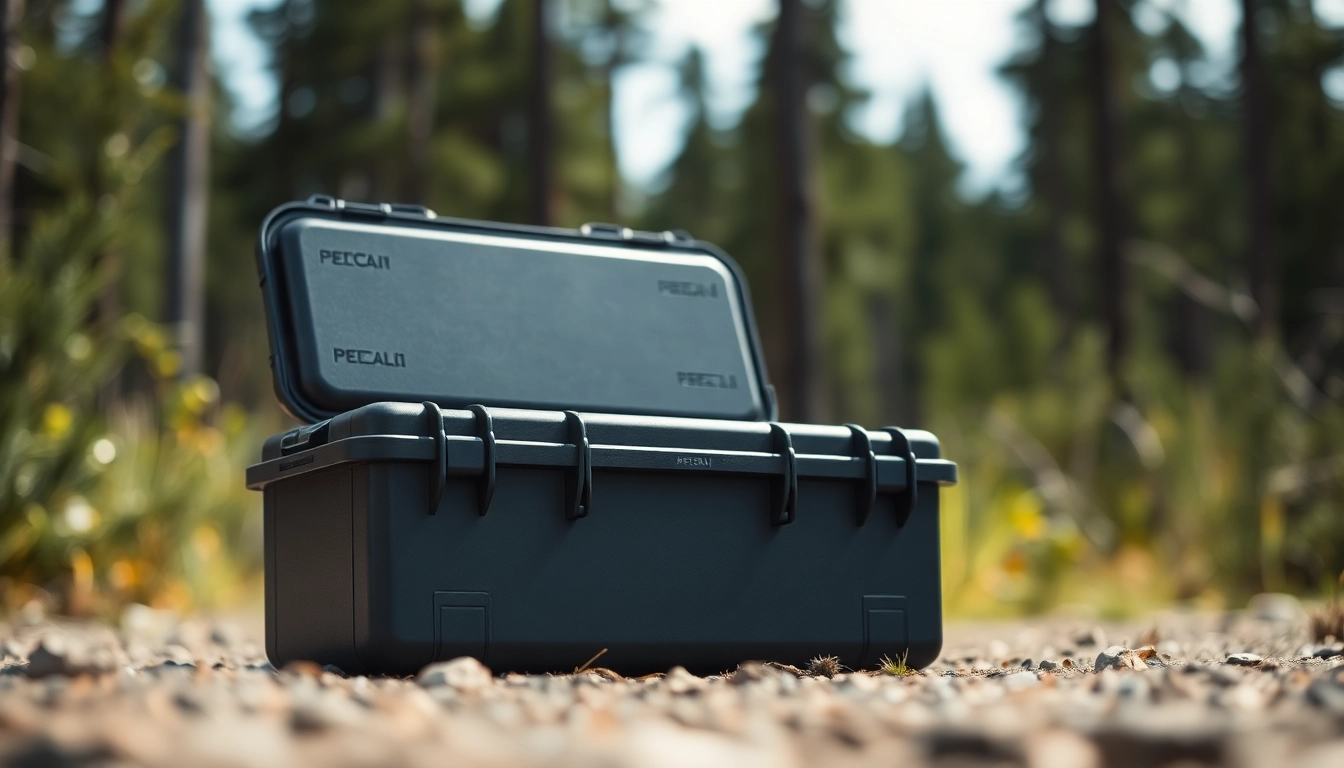Shop pelican gun case for sale that showcases durability and style in a natural outdoor setting.