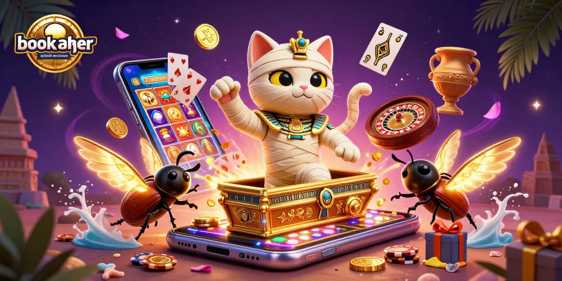 Pariez avec le bookmaker hors ARJEL autorisé en France, illustrant le chat momifié égyptien et des éléments riches du casino.
