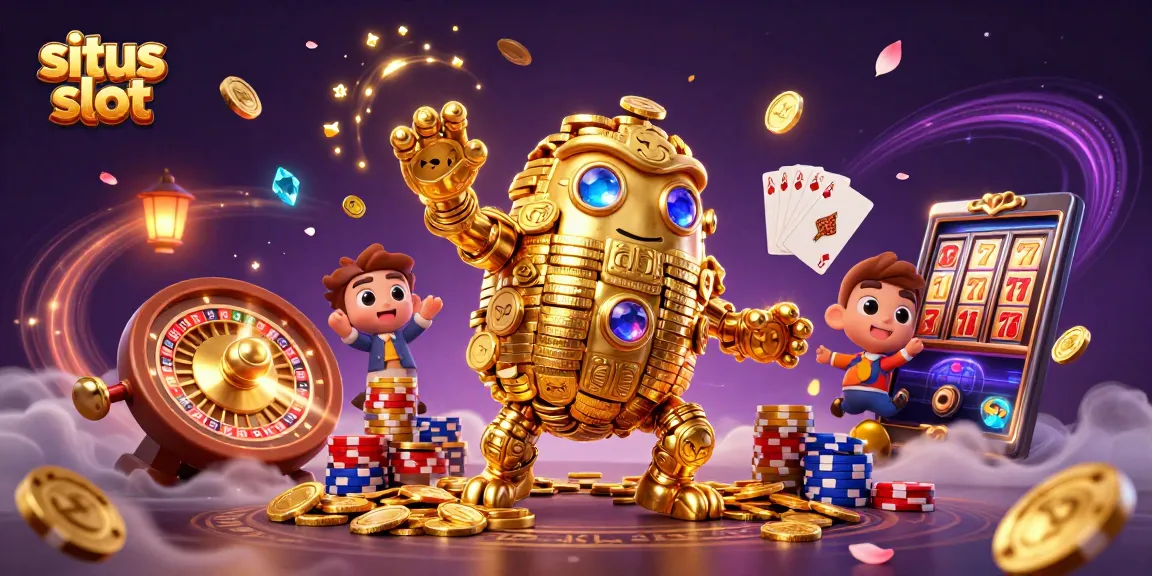 Mengalahkan situs slot dengan golem emas dan simbol mesin slot yang berkeliaran.