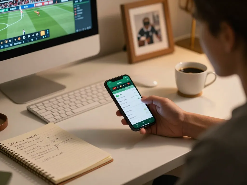 Engaging with RR88 betting app on a smartphone at home with warm lighting.