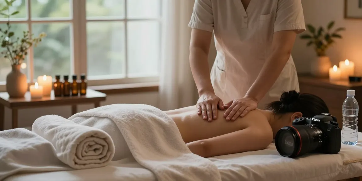 Experience 노원출장안마 with professional massage in a serene home setting, featuring calming decor and soothing elements.
