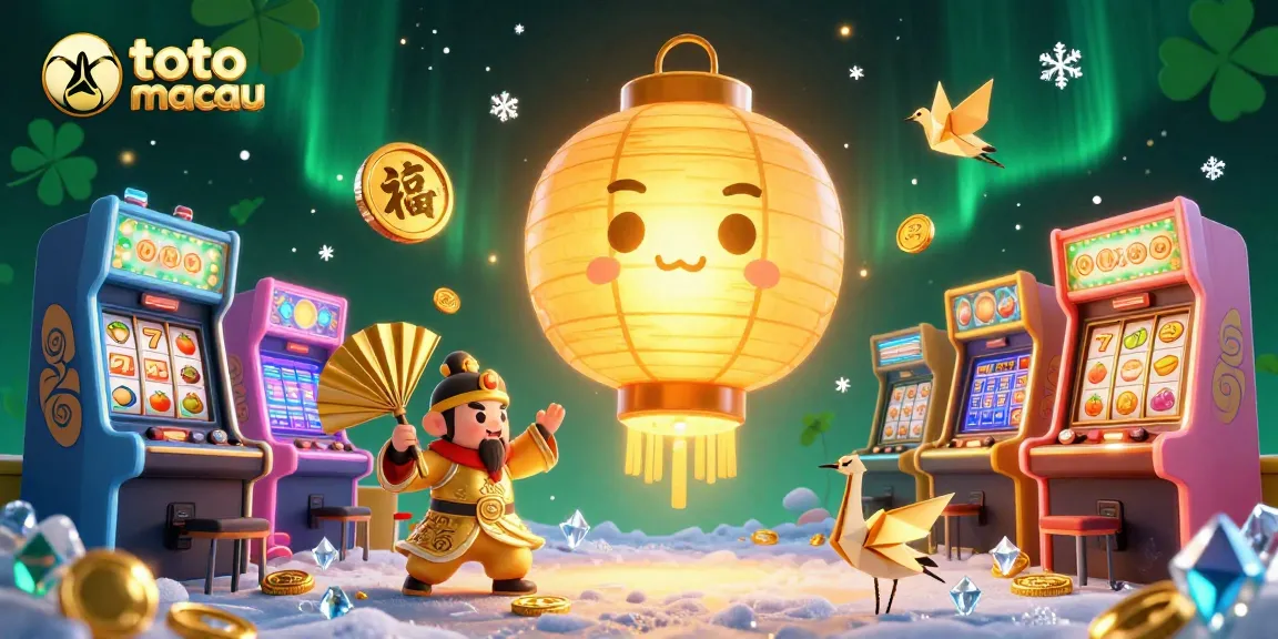 Experience the thrill of toto macau with this vibrant 3D illustration featuring lucky symbols and gaming excitement.