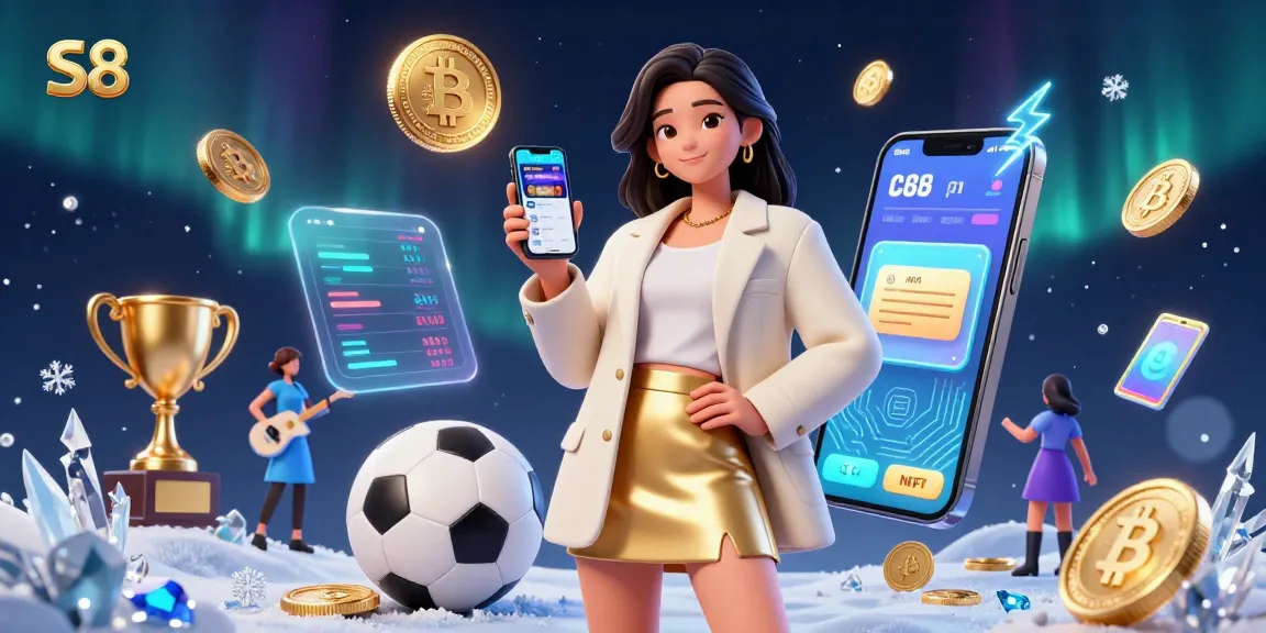 S8 sports betting app showcased with vibrant Asian model and casino elements, embodying excitement and entertainment.