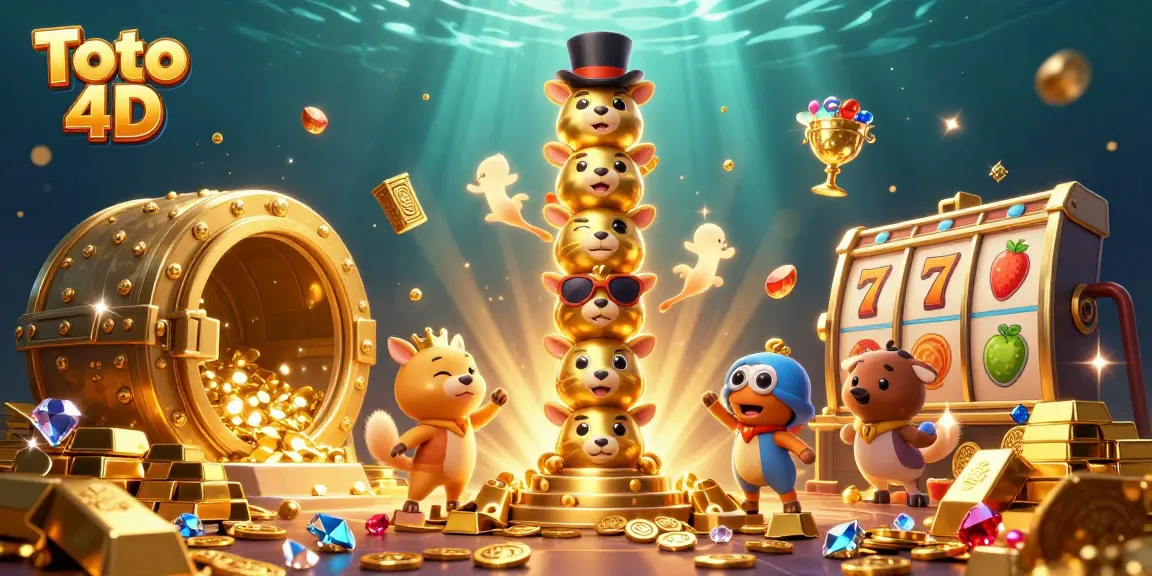 Engage with Toto 4D gaming through a vibrant scene of a golden totem pole and riches.