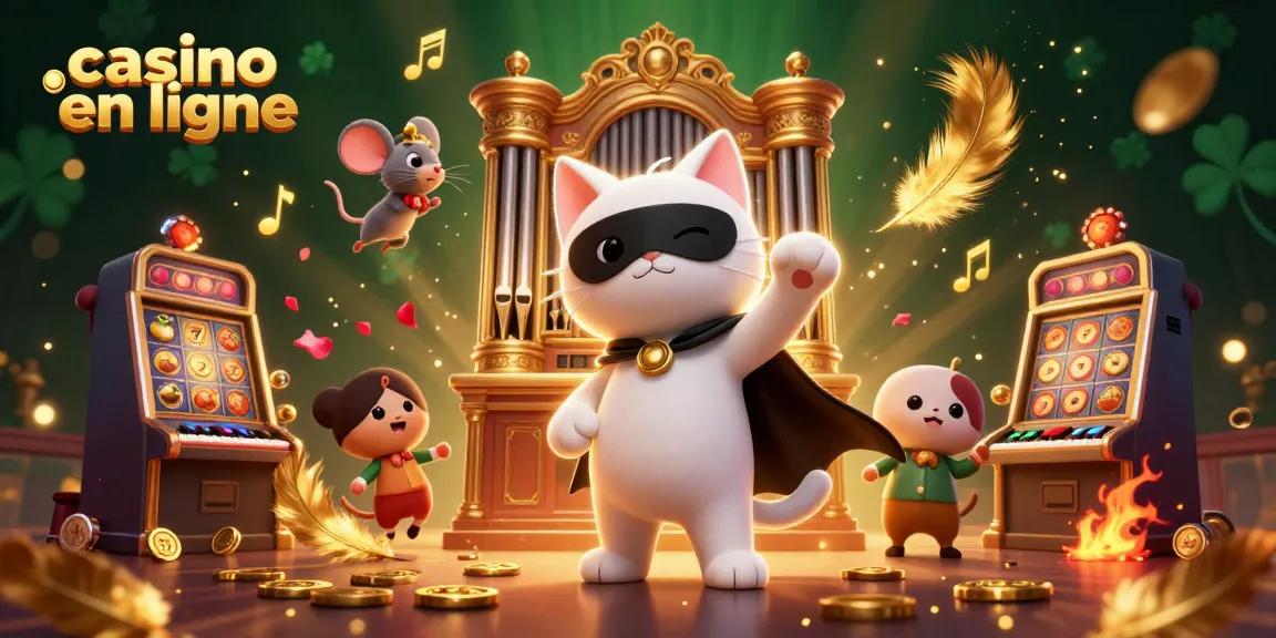 Jouez au casino en ligne avec des machines à sous et un chat mystérieux au pipeau.