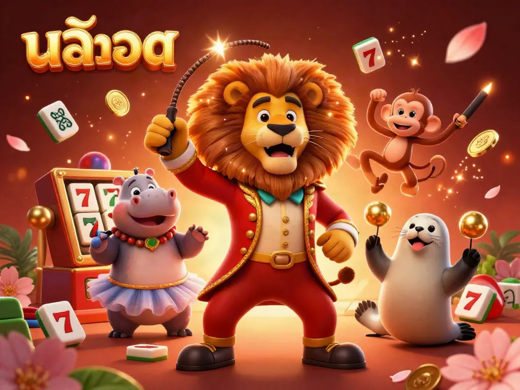 Experience the excitement of สล็อต with lively cartoon characters immersing in a vibrant casino atmosphere.
