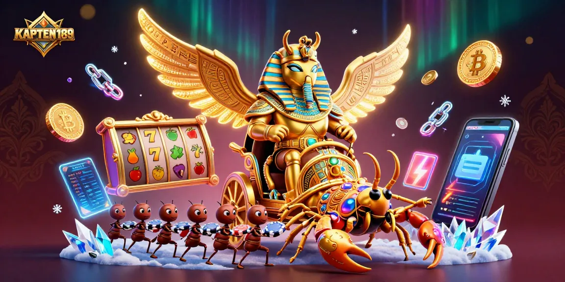 KAPTEN189 bermain slot dengan slot reel berputar dan simbol keberuntungan bersinar