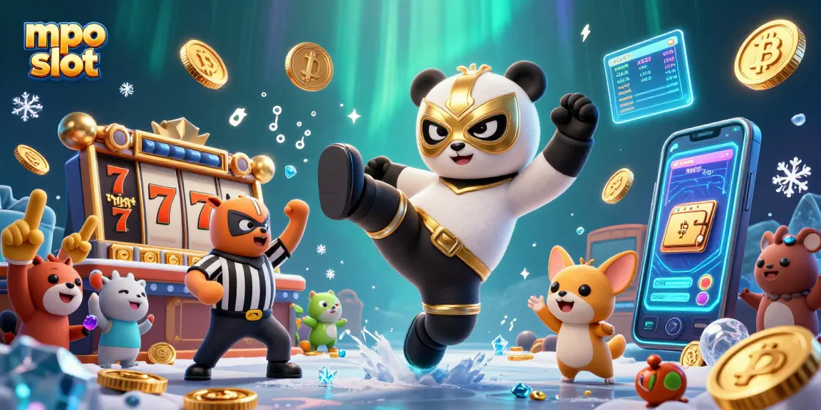 Engage with mpo slot by witnessing a vibrant scene featuring lively characters and dynamic gambling elements.
