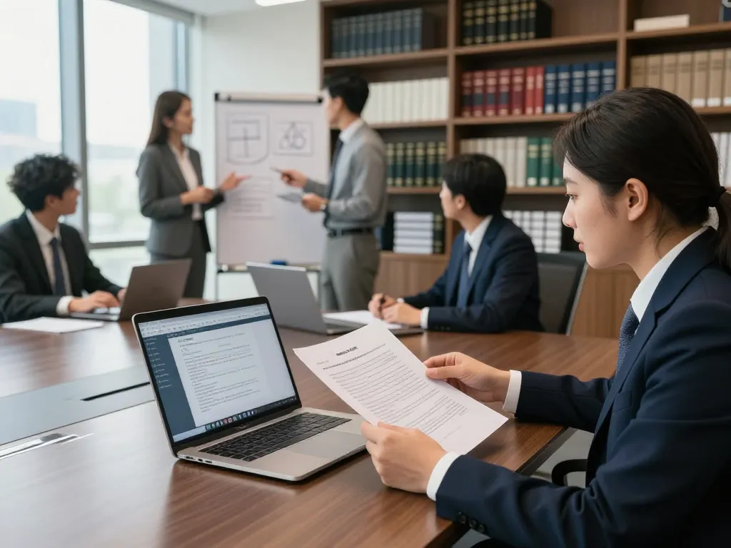 USA lawyers collaborating in a professional law office environment.