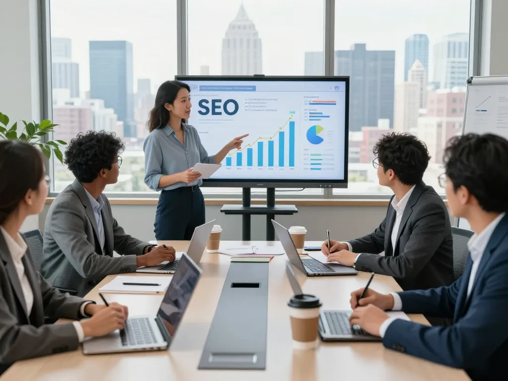 Best SEO Company NYC professionals collaborating in a vibrant conference room