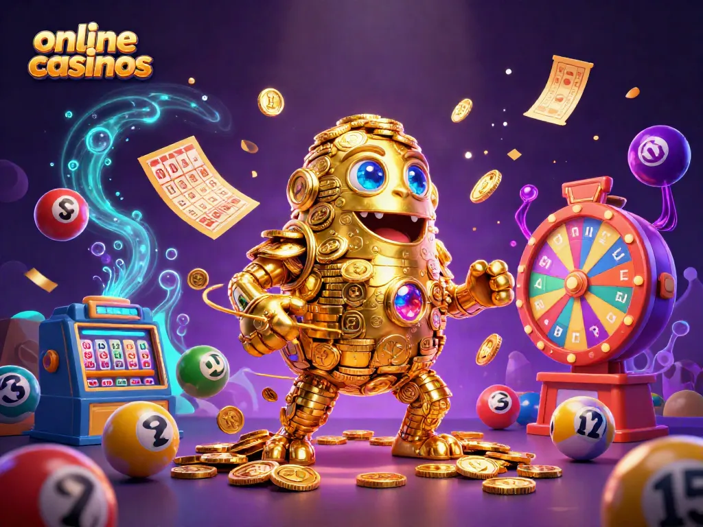 Engage with dynamic online casinos offering thrilling games, highlighted by a vibrant 3D illustration.
