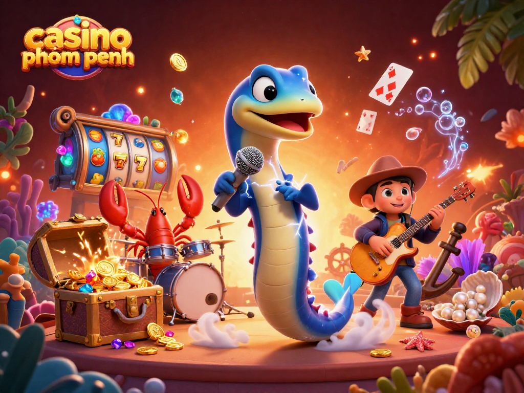 Experience thrilling gameplay at casino phnom penh with 3D characters and vibrant casino elements.