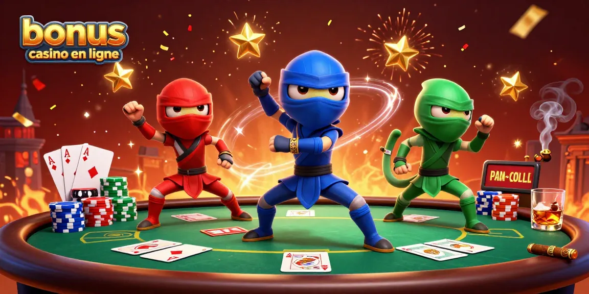 Décollez des gains avec le bonus casino en ligne tout en jouant avec une équipe dynamique de caméléons ninja.