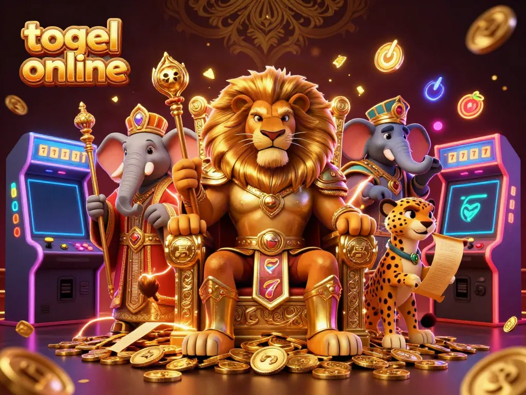Play togel online with the majestic lion king and his companions in a vibrant casino world.